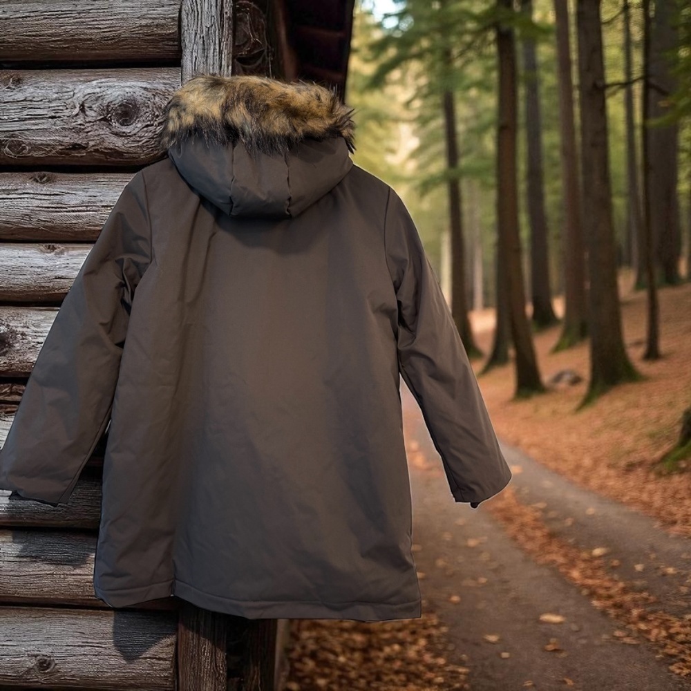 Faux Fur Mid-Length Hooded Parka With Large Pockets. NWT. - Picture 10 of 13